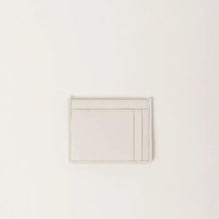 Women Card Holders Miu Miu Matelass Nappa Leather Card Holder White Women Card Holders Miu Miu Matelass Nappa Leather Card Holder White