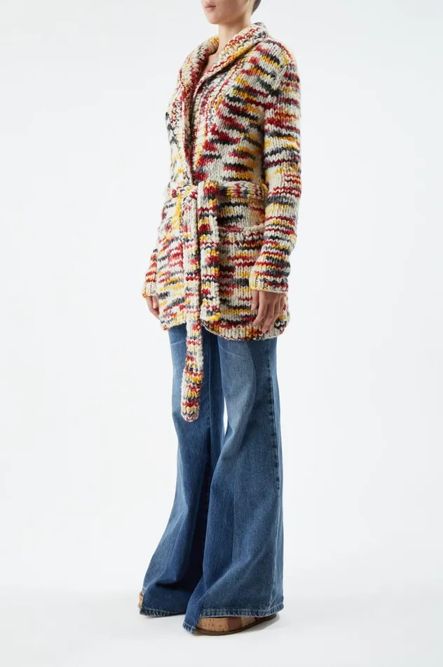 Women Cardigans Gabriela Hearst Moses Knit Cardigan In Space Dye Fire Multi Welfat Cashmere