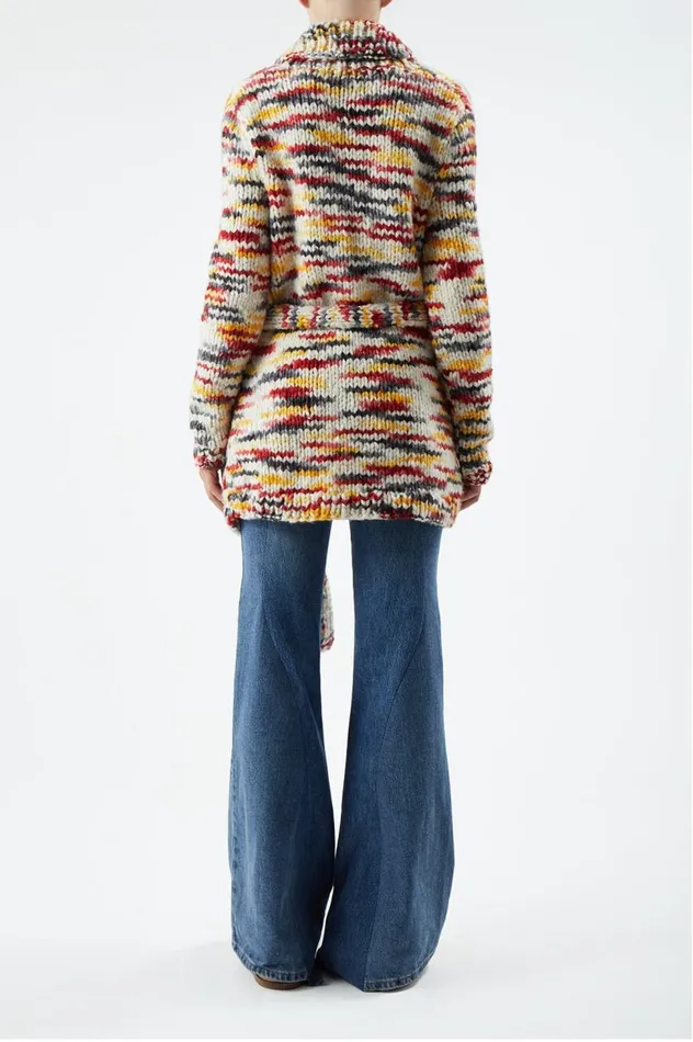 Women Cardigans Gabriela Hearst Moses Knit Cardigan In Space Dye Fire Multi Welfat Cashmere