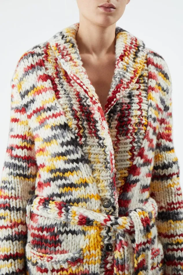 Women Cardigans Gabriela Hearst Moses Knit Cardigan In Space Dye Fire Multi Welfat Cashmere