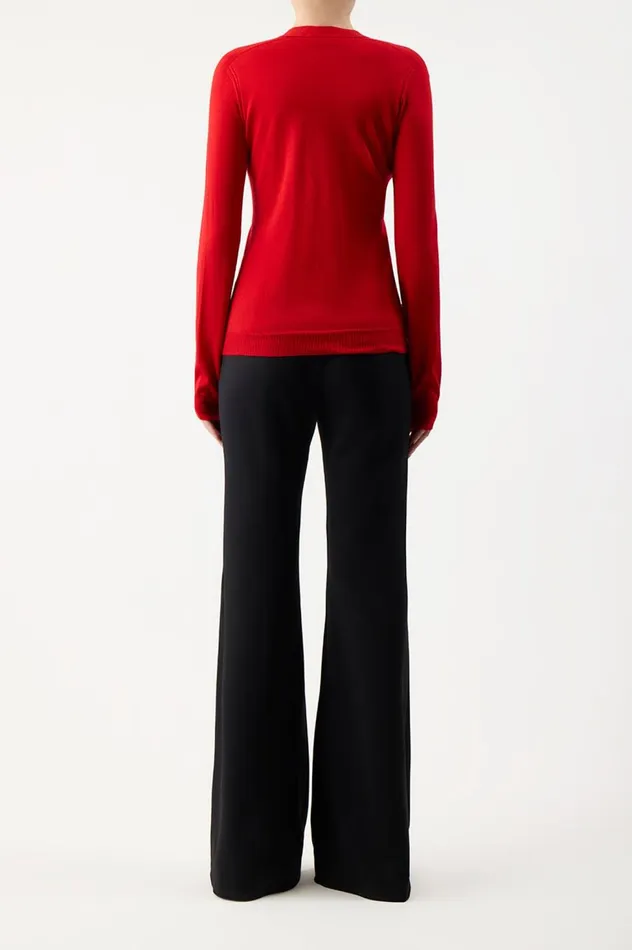 Women Cardigans Gabriela Hearst Tori Knit Cardigan In Red Topaz Cashmere Silk