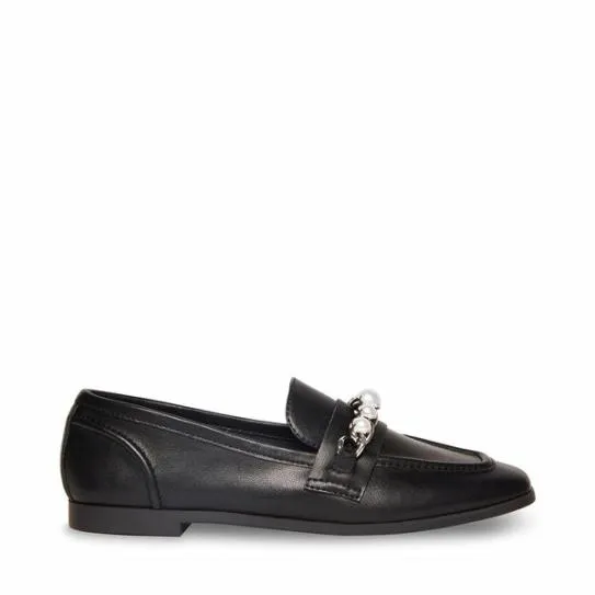 Women CARRINEP BLACK LEATHER Black Leather Steve Madden Loafers and Flats