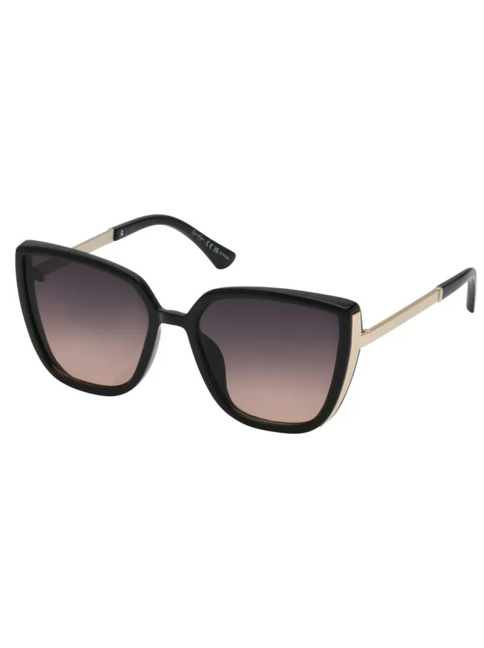 Women Cat Eye Sunglasses With Metal Temple In Black Jessica Simpson Sunglasses