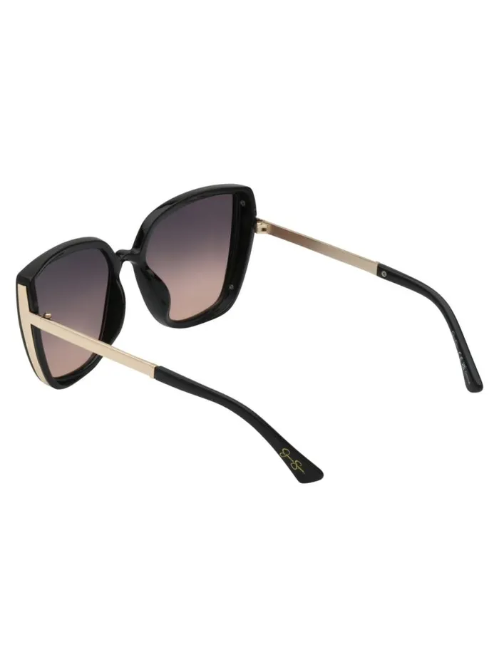 Women Cat Eye Sunglasses With Metal Temple In Black Jessica Simpson Sunglasses