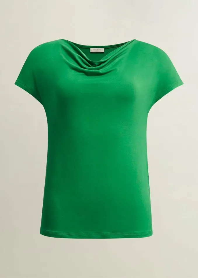 Women Cathy Cowl Neck Top Cilantro Green Hobbs Tops