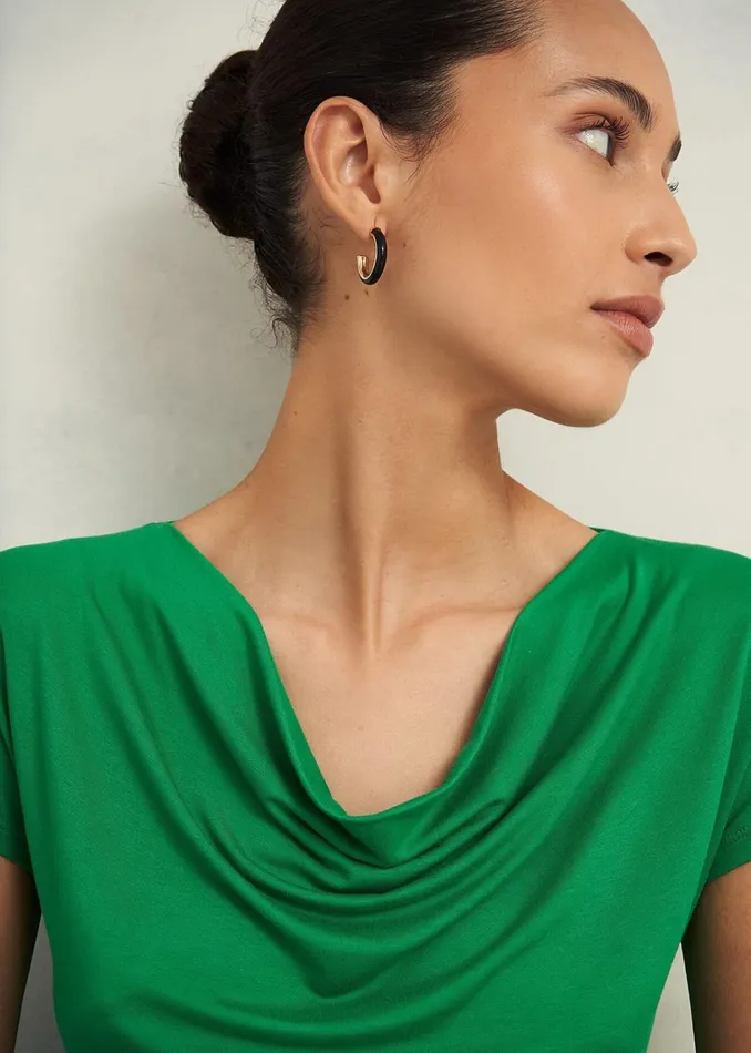 Women Cathy Cowl Neck Top Cilantro Green Hobbs Tops