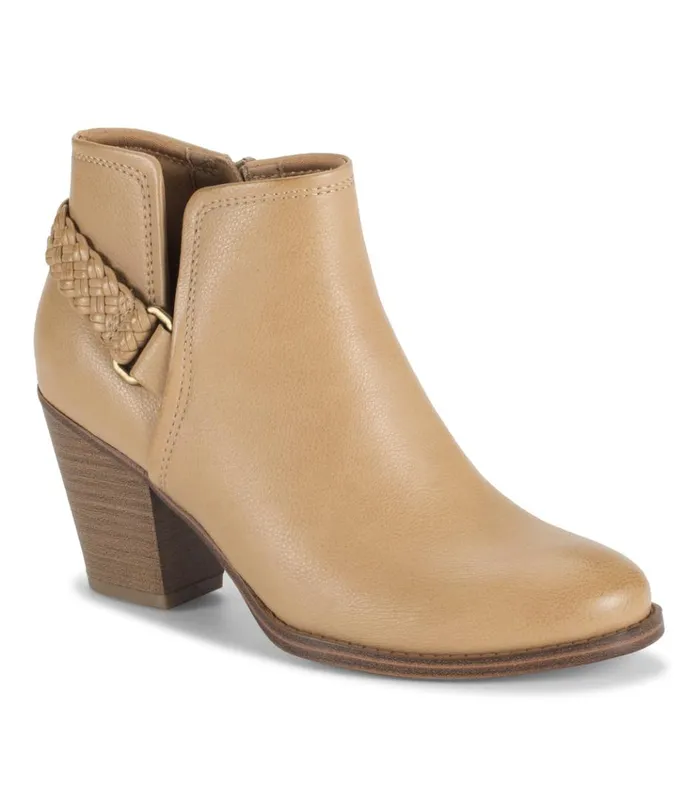Women Charlotte Block Heel Bootie Camel Baretraps Booties