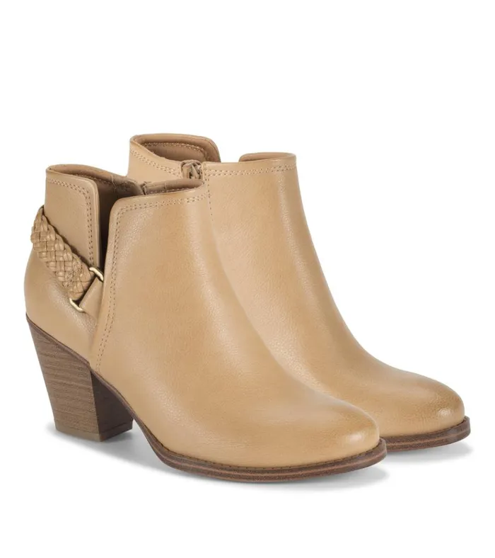 Women Charlotte Block Heel Bootie Camel Baretraps Booties