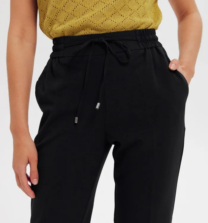 Women Checked Jogging Trousers 8211 Black Promod Trousers Women Checked Jogging Trousers 8211 Black Promod Trousers