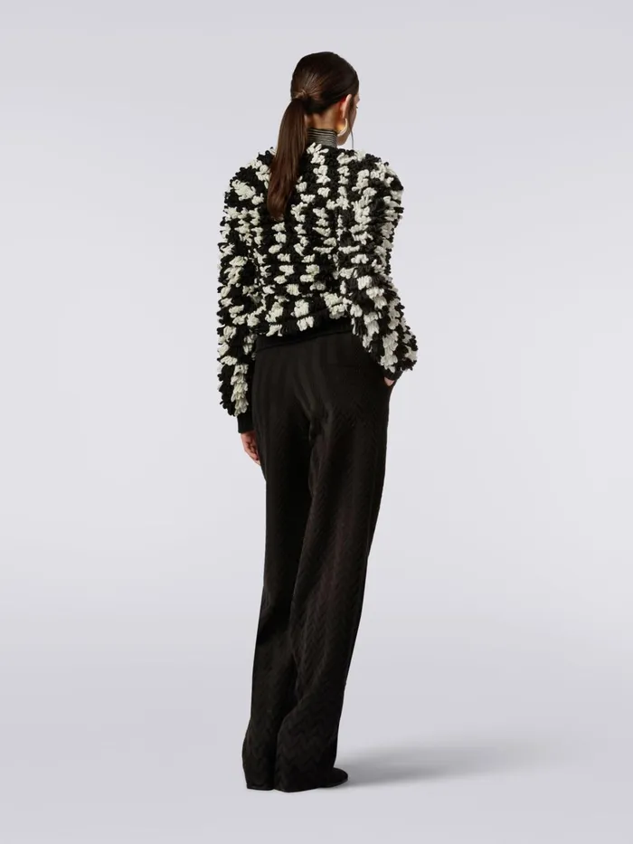 Women Classic Trousers With Raschel Chevron Design Black Missoni Trousers Women Classic Trousers With Raschel Chevron Design Black Missoni Trousers