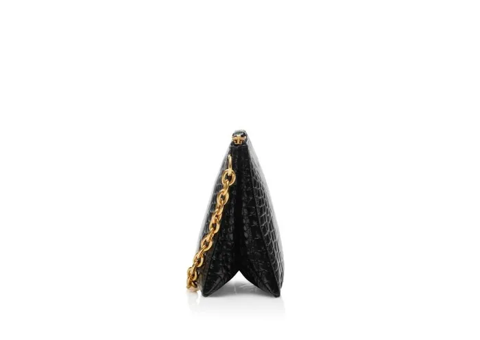 Women Clutches Tom Ford Shiny Stamped Crocodile Leather Carine Clutch Black Women Clutches Tom Ford Shiny Stamped Crocodile Leather Carine Clutch Black