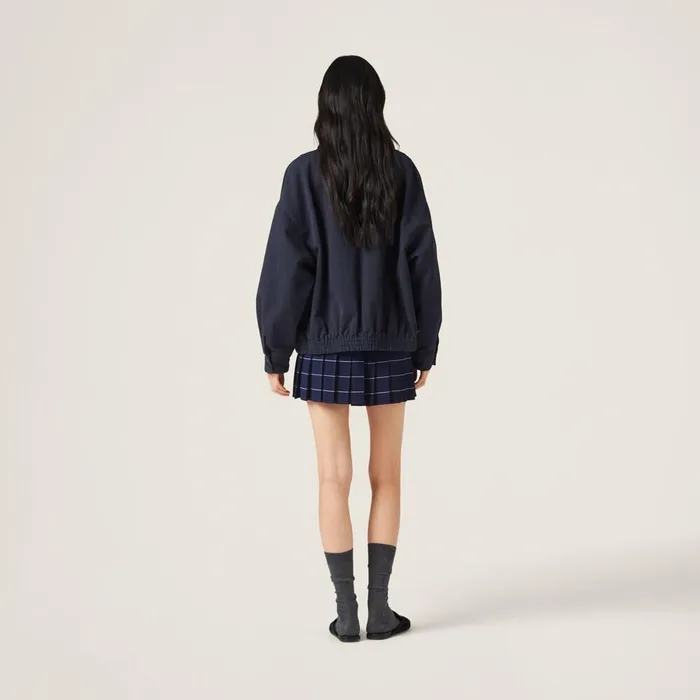 Women Coats And Jackets Miu Miu Gabardine Blouson Jacket Navy