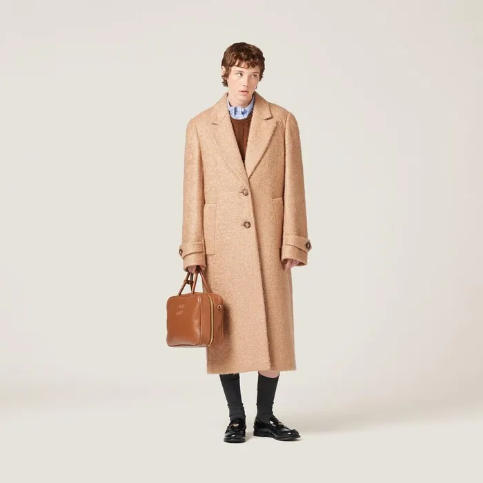 Women Coats And Jackets Miu Miu Padded Singlebreasted Tweed Coat Camel Brown Women Coats And Jackets Miu Miu Padded Singlebreasted Tweed Coat Camel Brown
