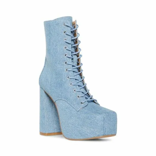 Women CONFIDENT DENIM FABRIC Denim Fabric Steve Madden Boots and Booties Women CONFIDENT DENIM FABRIC Denim Fabric Steve Madden Boots and Booties