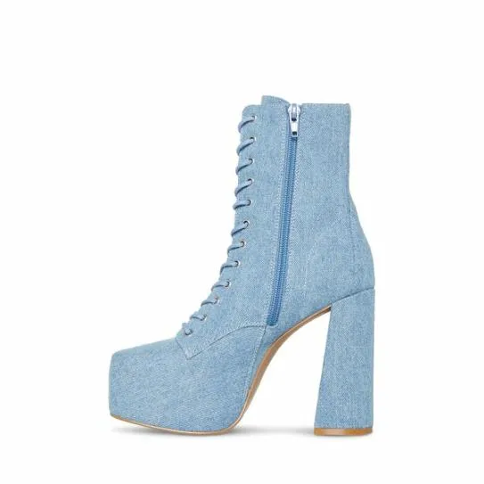 Women CONFIDENT DENIM FABRIC Denim Fabric Steve Madden Boots and Booties Women CONFIDENT DENIM FABRIC Denim Fabric Steve Madden Boots and Booties