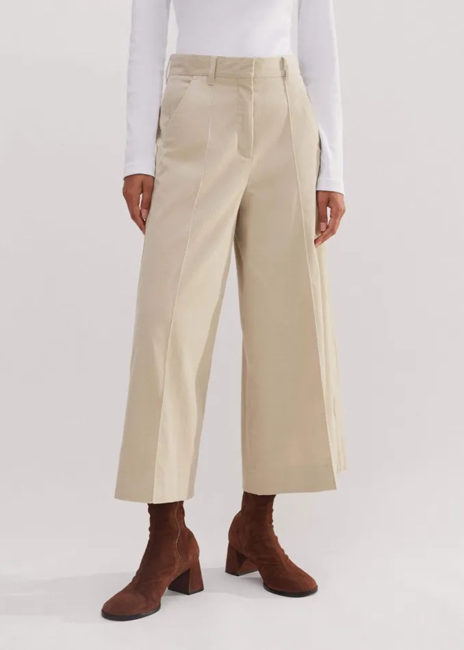 Women Cord Culotte Winter White MEEM