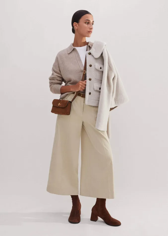 Women Cord Culotte Winter White MEEM