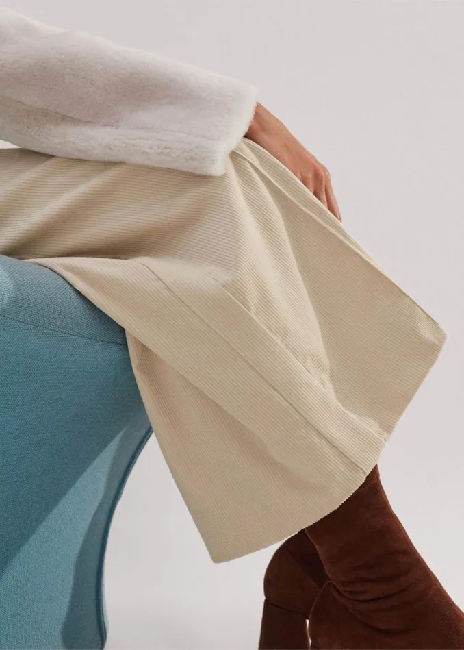 Women Cord Culotte Winter White MEEM