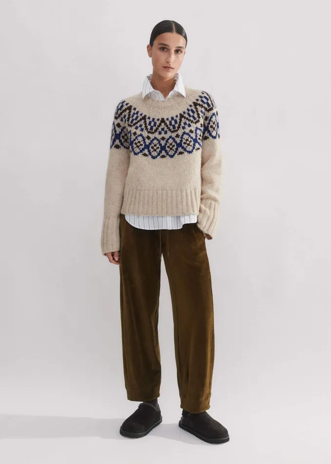 Women Cord Velour Statement Sweatpant Treacle MEEM