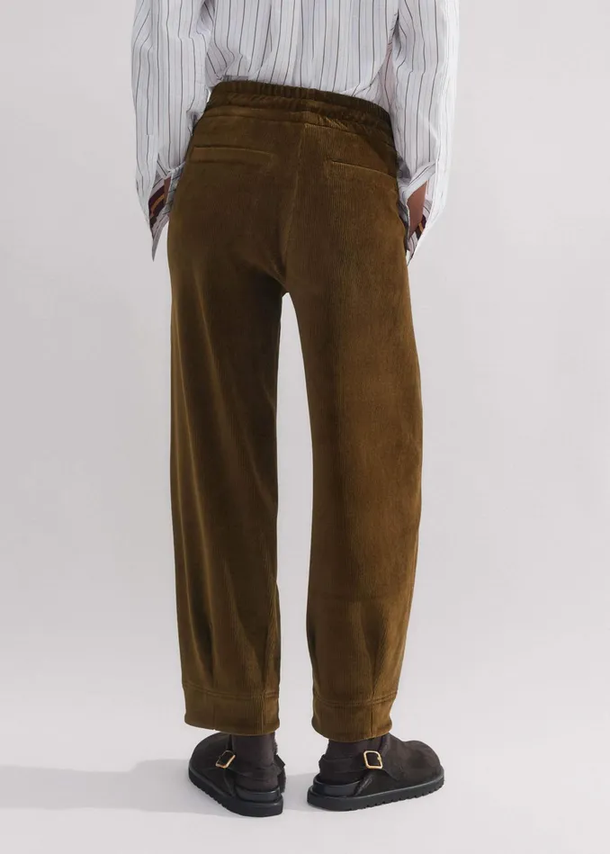 Women Cord Velour Statement Sweatpant Treacle MEEM