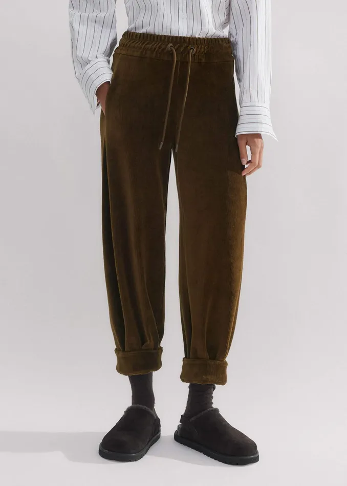 Women Cord Velour Statement Sweatpant Treacle MEEM