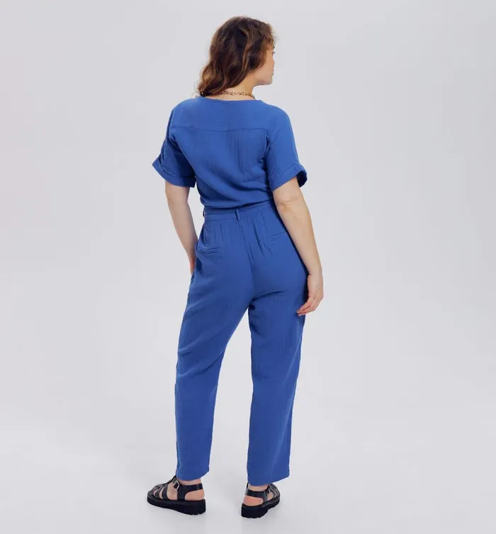 Women Cotton Gauze Jumpsuit 8211 Blue Promod Jumpsuits And Playsuits Women Cotton Gauze Jumpsuit 8211 Blue Promod Jumpsuits And Playsuits