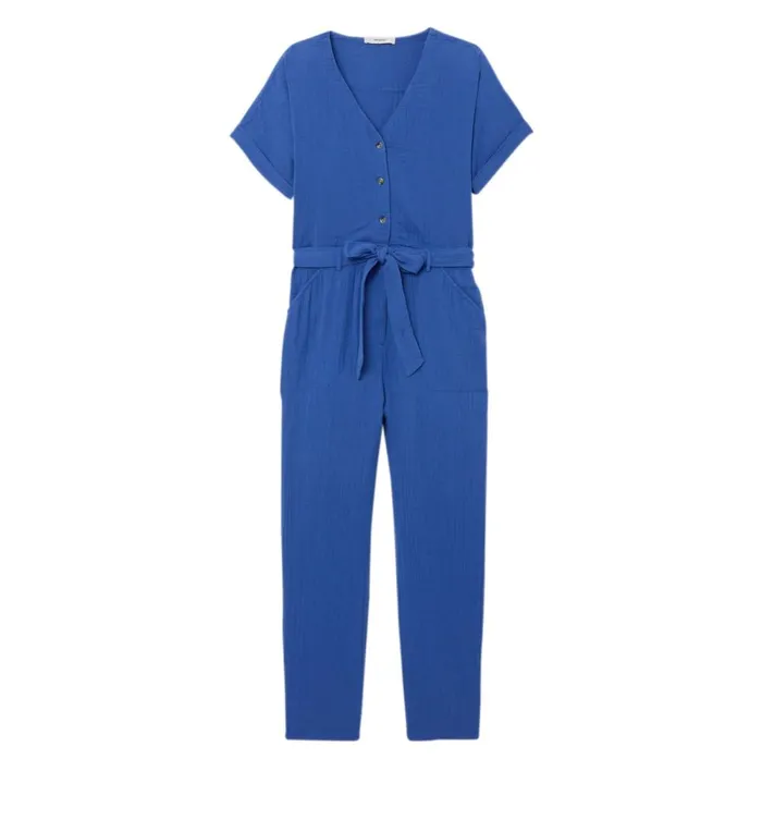 Women Cotton Gauze Jumpsuit 8211 Blue Promod Jumpsuits And Playsuits Women Cotton Gauze Jumpsuit 8211 Blue Promod Jumpsuits And Playsuits