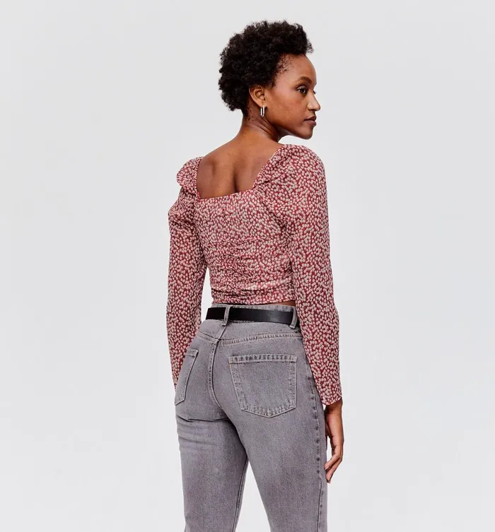 Women Cropped Voile Top 8211 Multicolour Print Promod Shirts And Tunics Women Cropped Voile Top 8211 Multicolour Print Promod Shirts And Tunics