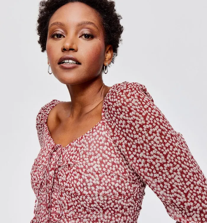 Women Cropped Voile Top 8211 Multicolour Print Promod Shirts And Tunics Women Cropped Voile Top 8211 Multicolour Print Promod Shirts And Tunics