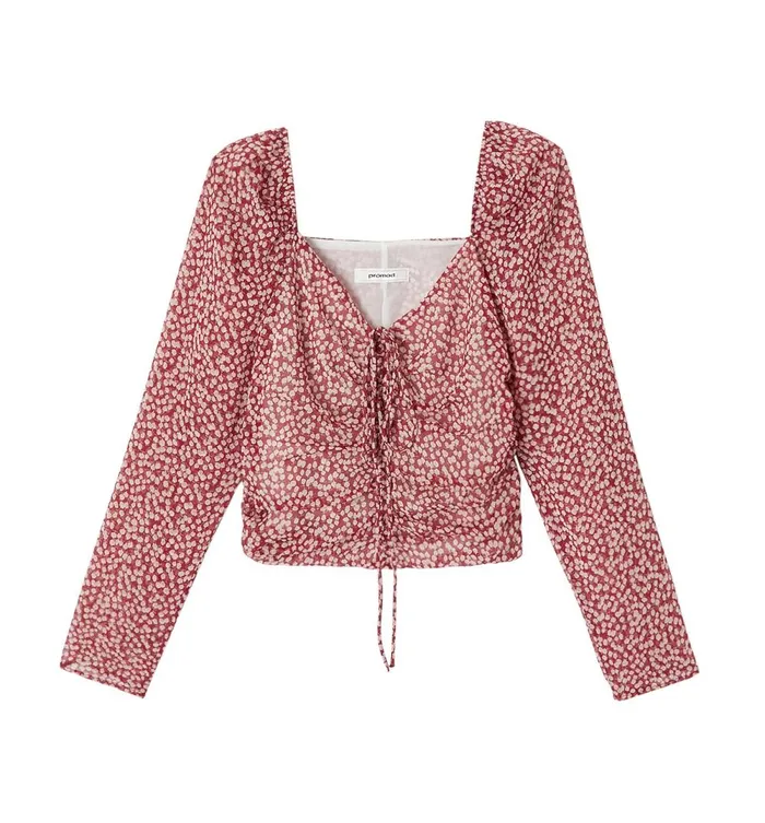 Women Cropped Voile Top 8211 Multicolour Print Promod Shirts And Tunics Women Cropped Voile Top 8211 Multicolour Print Promod Shirts And Tunics
