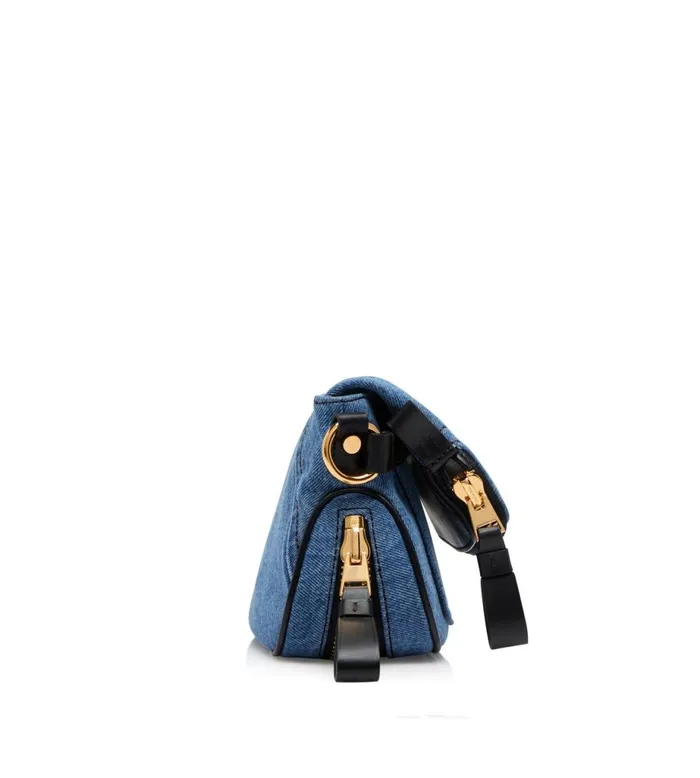 Women Cross Body Bags Tom Ford Denim Jennifer Mini Bag Washed Blue Black Women Cross Body Bags Tom Ford Denim Jennifer Mini Bag Washed Blue Black