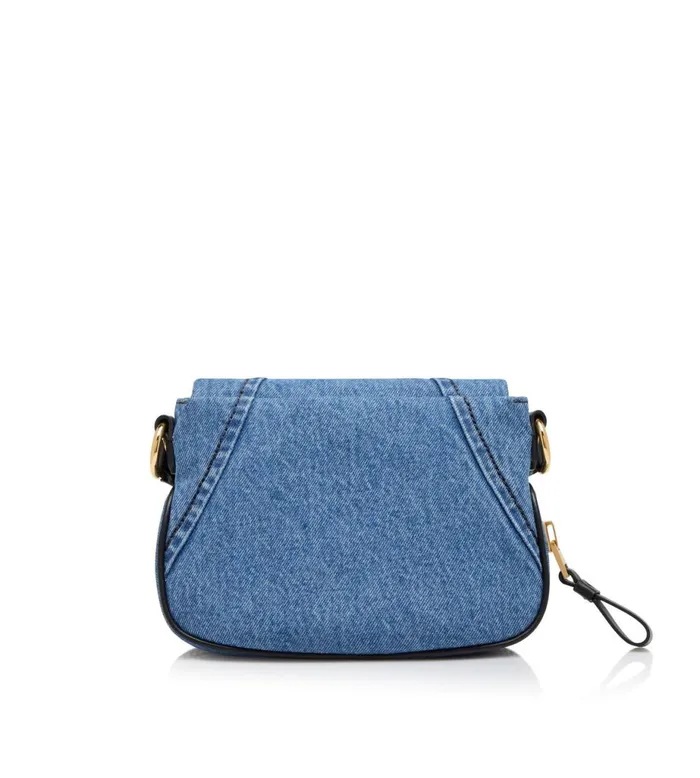 Women Cross Body Bags Tom Ford Denim Jennifer Mini Bag Washed Blue Black Women Cross Body Bags Tom Ford Denim Jennifer Mini Bag Washed Blue Black