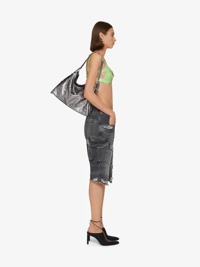 Women Crossbody Bags Givenchy Medium Voyou Bag In Laminated Leather Silvery Grey Women Crossbody Bags Givenchy Medium Voyou Bag In Laminated Leather Silvery Grey