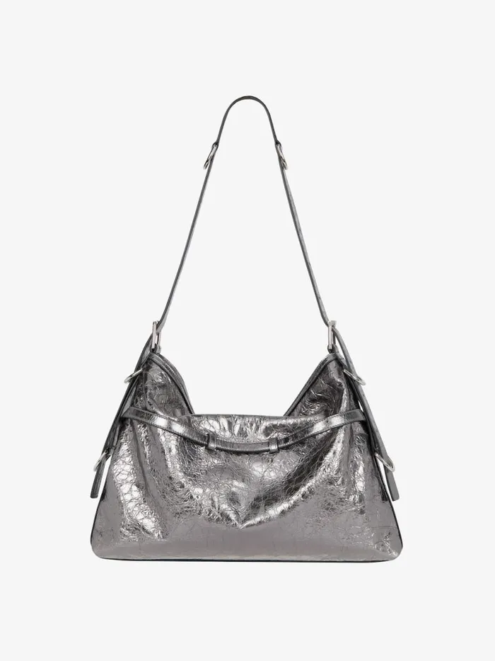 Women Crossbody Bags Givenchy Medium Voyou Bag In Laminated Leather Silvery Grey Women Crossbody Bags Givenchy Medium Voyou Bag In Laminated Leather Silvery Grey
