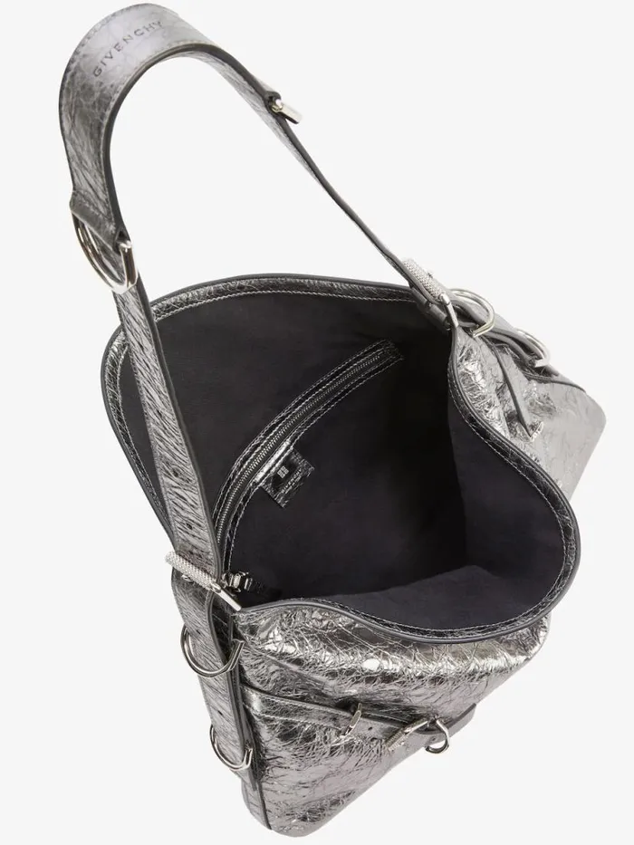 Women Crossbody Bags Givenchy Medium Voyou Bag In Laminated Leather Silvery Grey Women Crossbody Bags Givenchy Medium Voyou Bag In Laminated Leather Silvery Grey