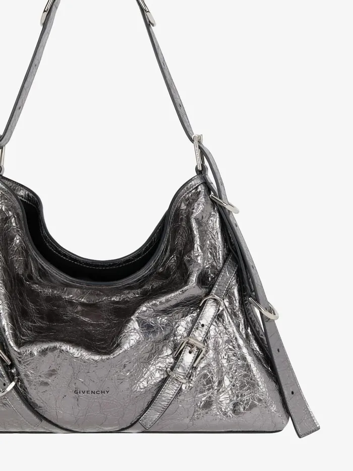 Women Crossbody Bags Givenchy Medium Voyou Bag In Laminated Leather Silvery Grey Women Crossbody Bags Givenchy Medium Voyou Bag In Laminated Leather Silvery Grey