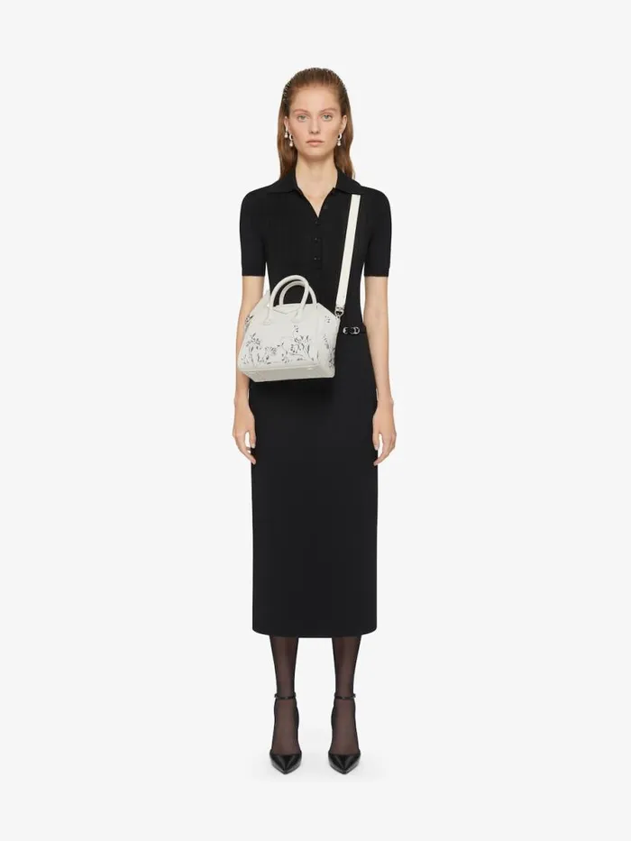 Women Crossbody Bags Givenchy Mini Antigona Bag In Leather With Floral Pattern Ivory Women Crossbody Bags Givenchy Mini Antigona Bag In Leather With Floral Pattern Ivory