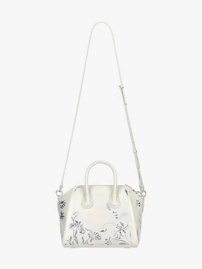 Women Crossbody Bags Givenchy Mini Antigona Bag In Leather With Floral Pattern Ivory Women Crossbody Bags Givenchy Mini Antigona Bag In Leather With Floral Pattern Ivory