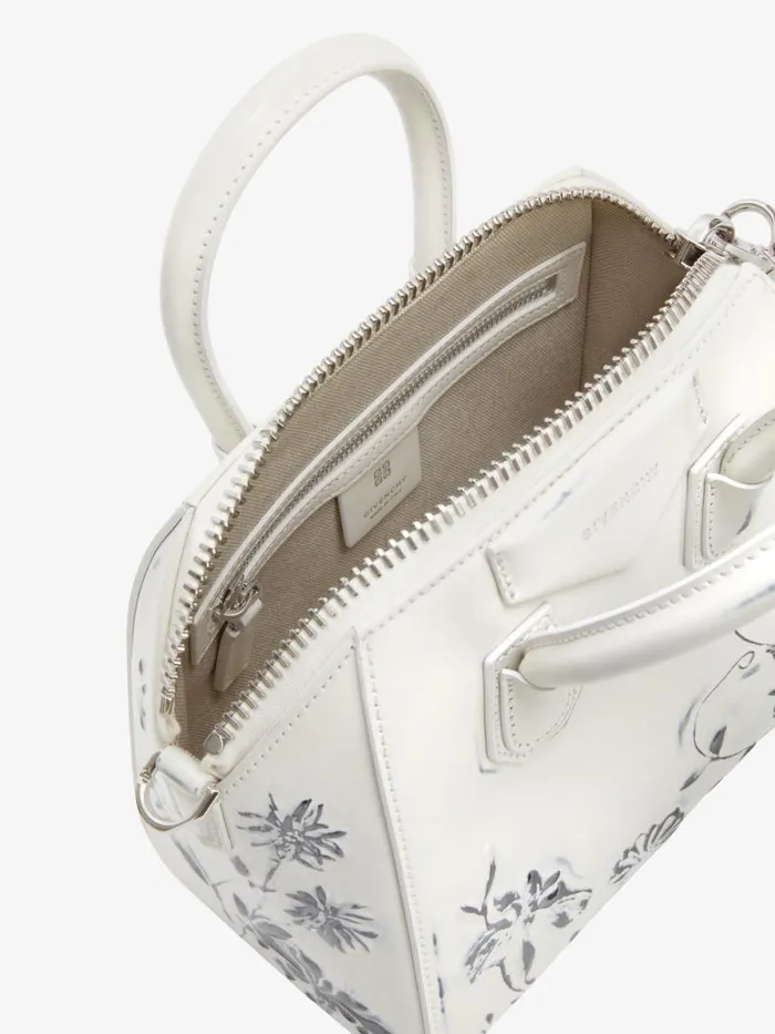 Women Crossbody Bags Givenchy Mini Antigona Bag In Leather With Floral Pattern Ivory Women Crossbody Bags Givenchy Mini Antigona Bag In Leather With Floral Pattern Ivory
