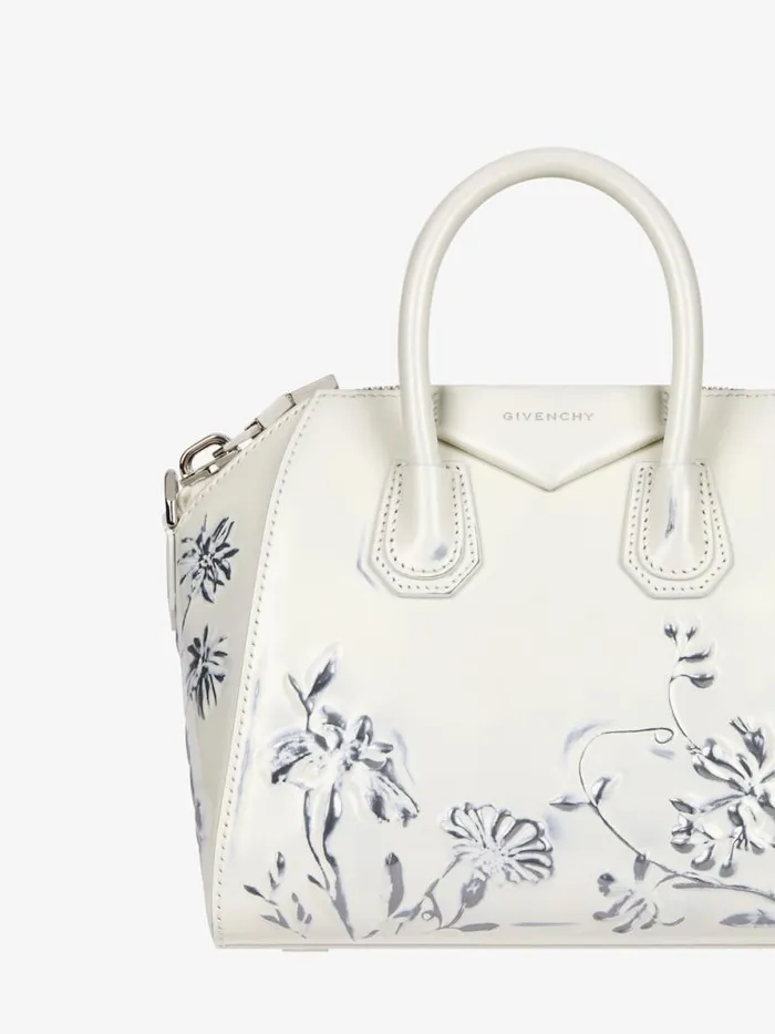 Women Crossbody Bags Givenchy Mini Antigona Bag In Leather With Floral Pattern Ivory Women Crossbody Bags Givenchy Mini Antigona Bag In Leather With Floral Pattern Ivory