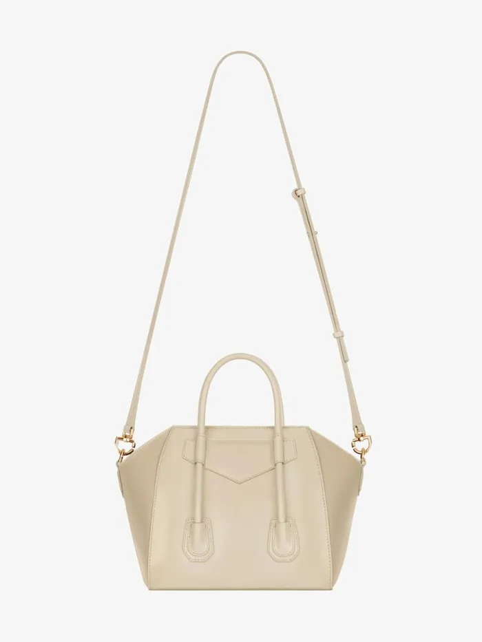 Women Crossbody Bags Givenchy Mini Antigona Lock Bag In Box Leather Natural Beige Women Crossbody Bags Givenchy Mini Antigona Lock Bag In Box Leather Natural Beige