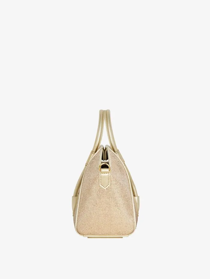 Women Crossbody Bags Givenchy Mini Antigona Lock Bag In Satin With Strass Blond Women Crossbody Bags Givenchy Mini Antigona Lock Bag In Satin With Strass Blond