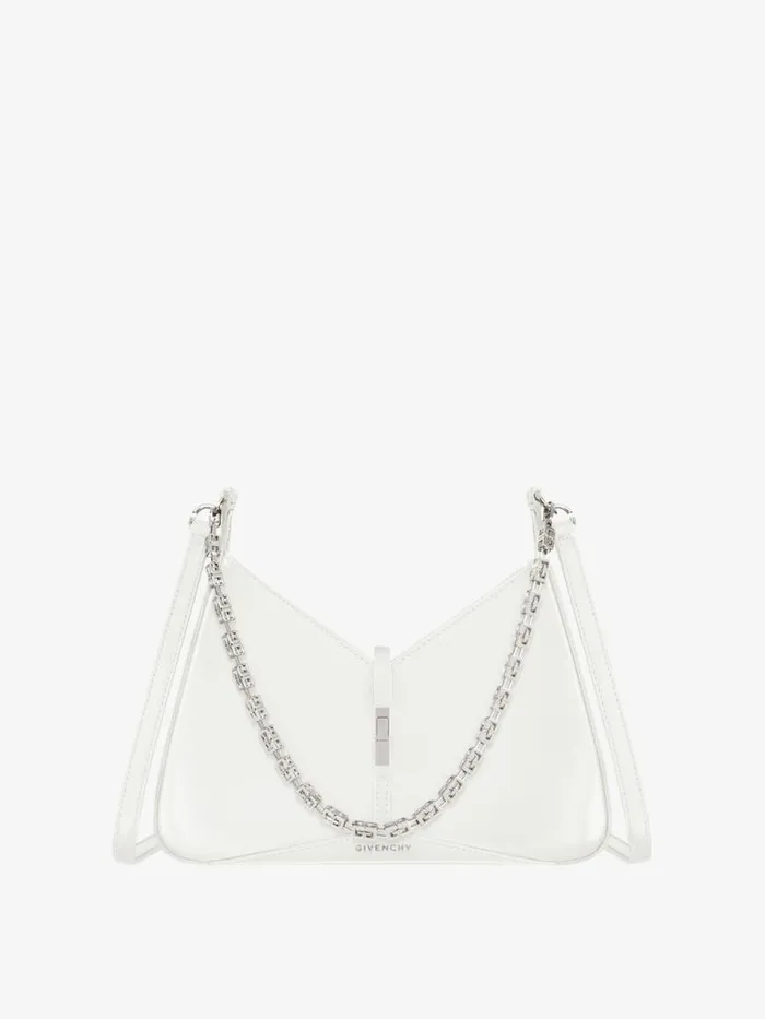 Women Crossbody Bags Givenchy Small Cut Out Bag In Shiny Leather With Chain Ivory