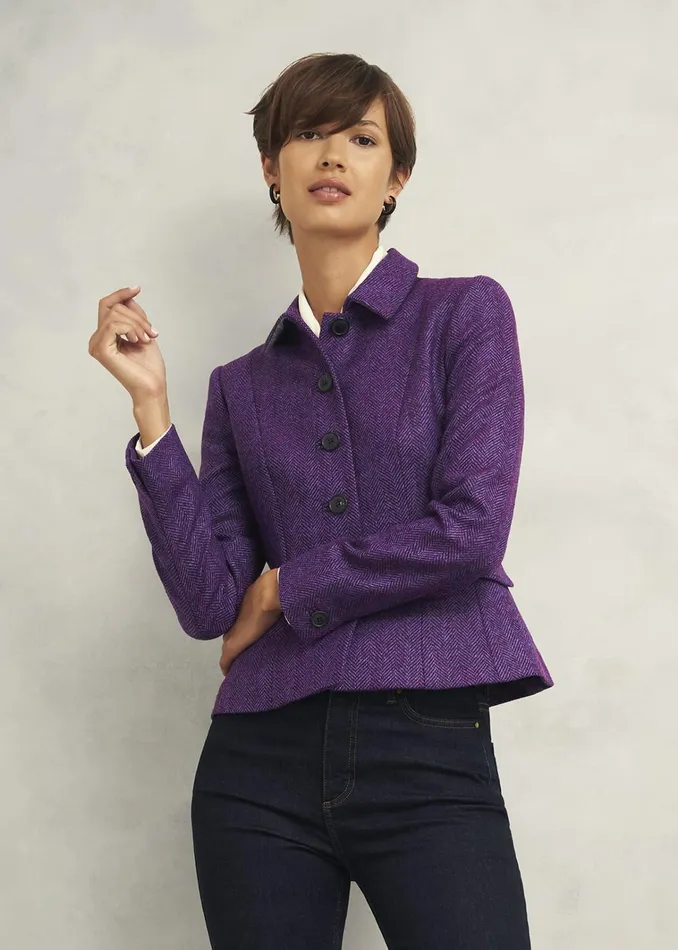 Women Daniella Wool Jacket Purple Multi Hobbs Coats and Jackets