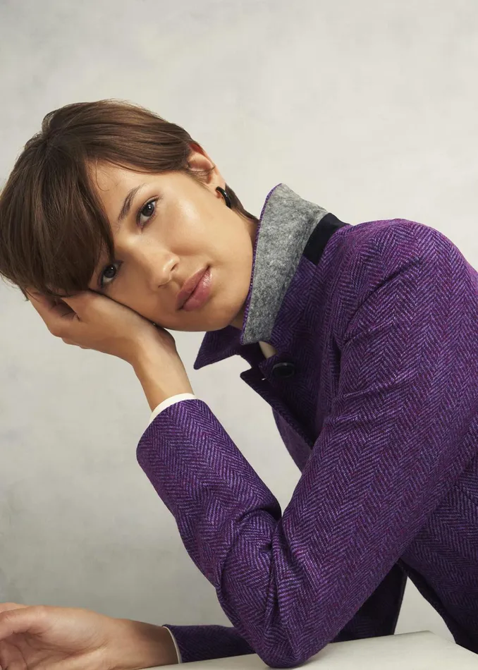 Women Daniella Wool Jacket Purple Multi Hobbs Coats and Jackets