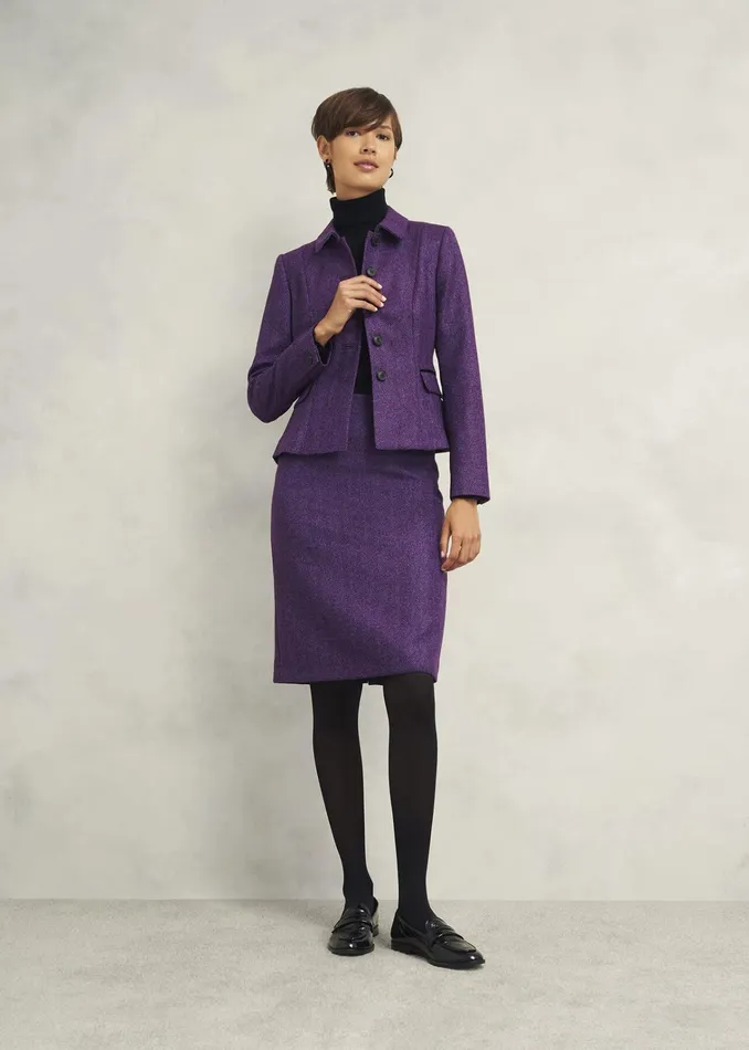 Women Daniella Wool Jacket Purple Multi Hobbs Coats and Jackets