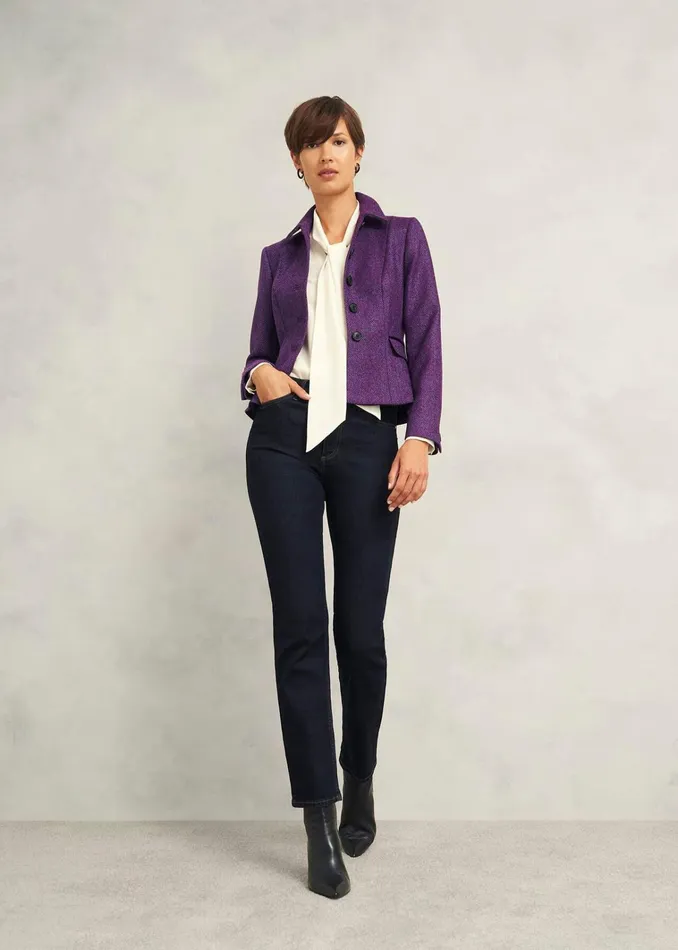 Women Daniella Wool Jacket Purple Multi Hobbs Coats and Jackets