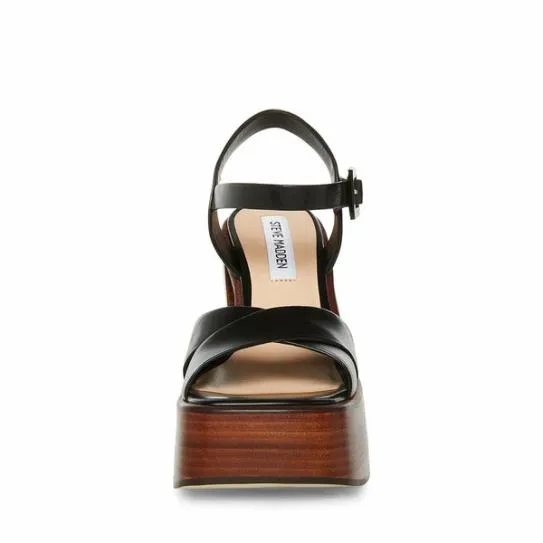 Women DAYANA BLACK LEATHER Black Leather Steve Madden Heels Women DAYANA BLACK LEATHER Black Leather Steve Madden Heels