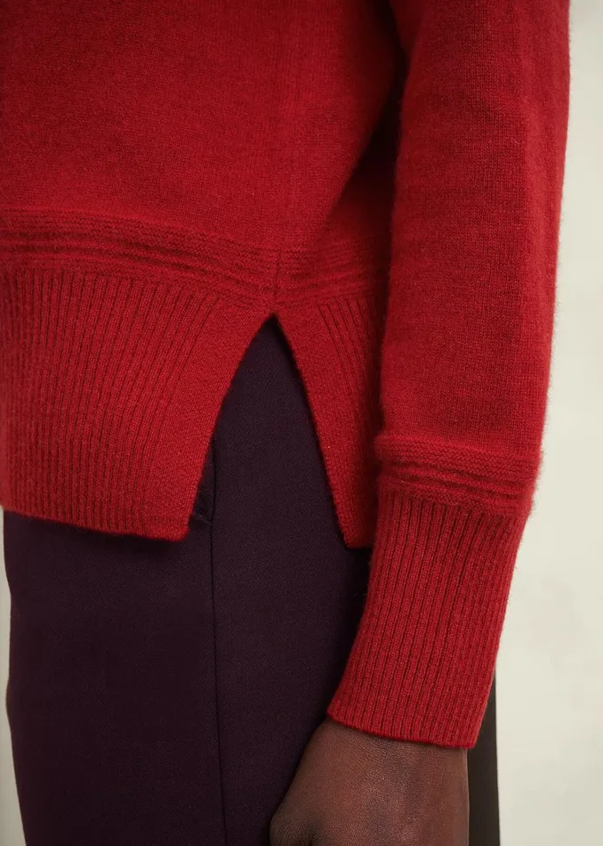 Women Delora Cashmere Roll Neck Jumper Pomegranate Red Hobbs Jumpers and Cardigans