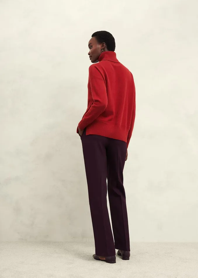 Women Delora Cashmere Roll Neck Jumper Pomegranate Red Hobbs Jumpers and Cardigans